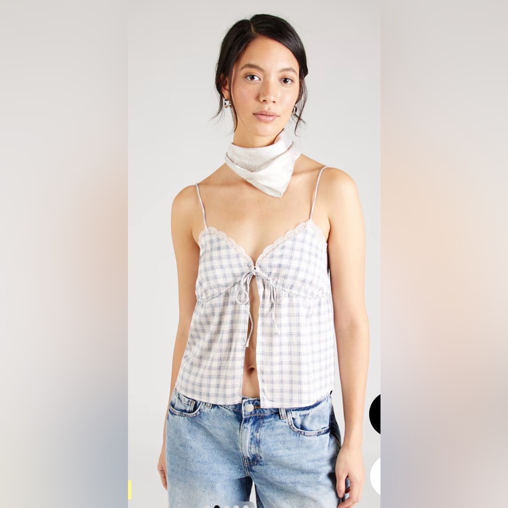 NWT MONKI Plaid Spaghetti Strap Top